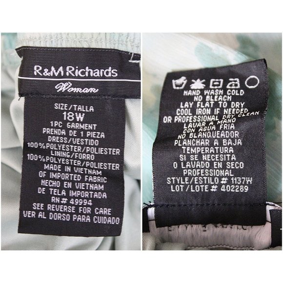 R&M Richards Outfit sz 18 W Teal Floral Shirt Tiered Skirt Spring Assmytrical - Picture 11 of 12